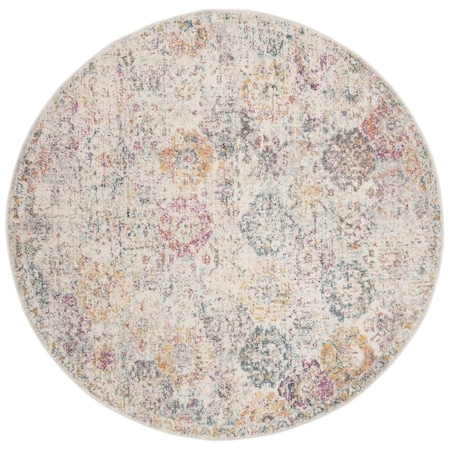 Safavieh 12 x 12 ft. Madison Power Loomed Round Area Rug; Grey & Gold MAD611F-12R